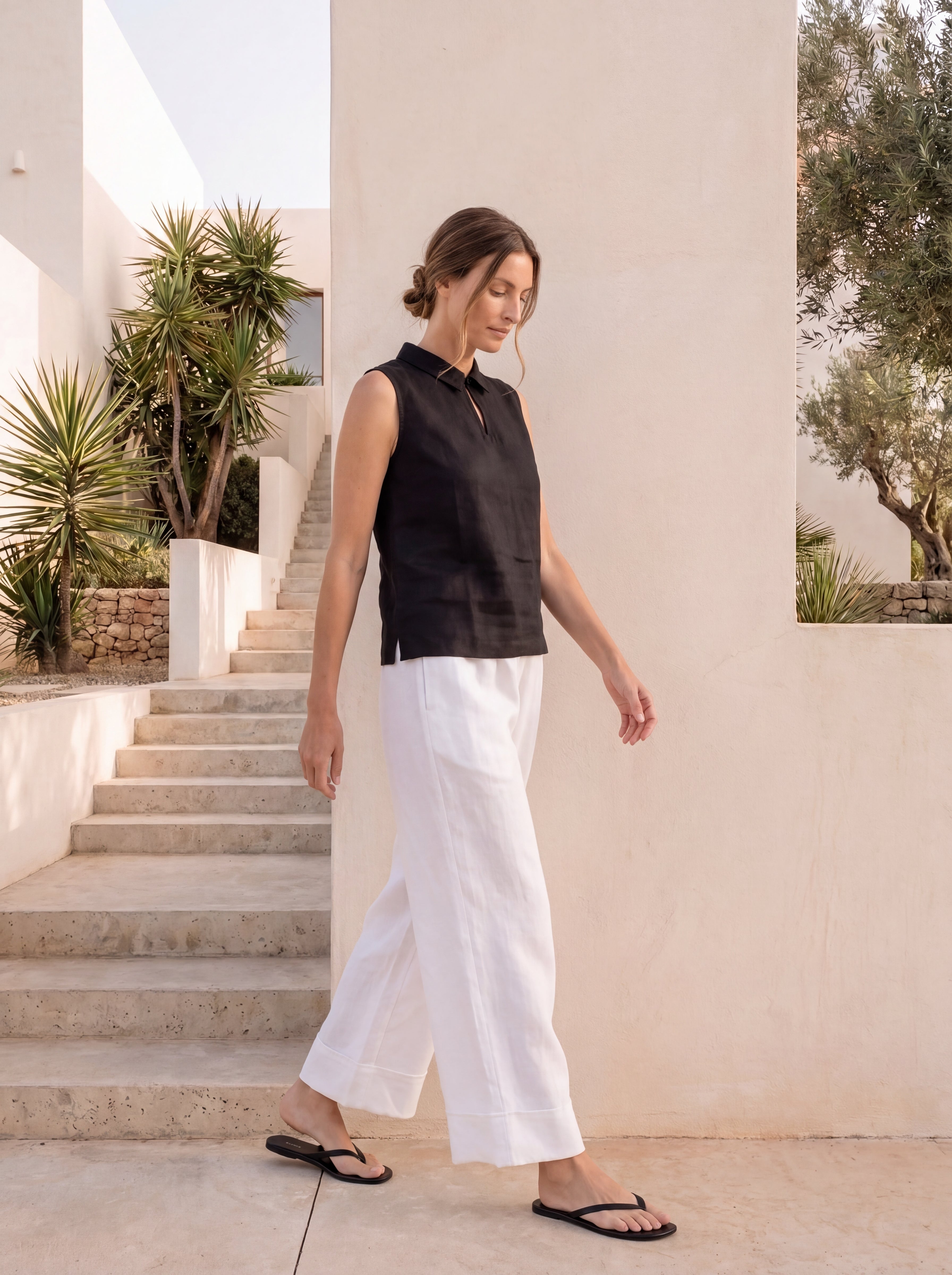 Paris Linen Pants Warm White