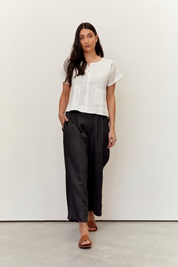 Paris Linen Pants Black