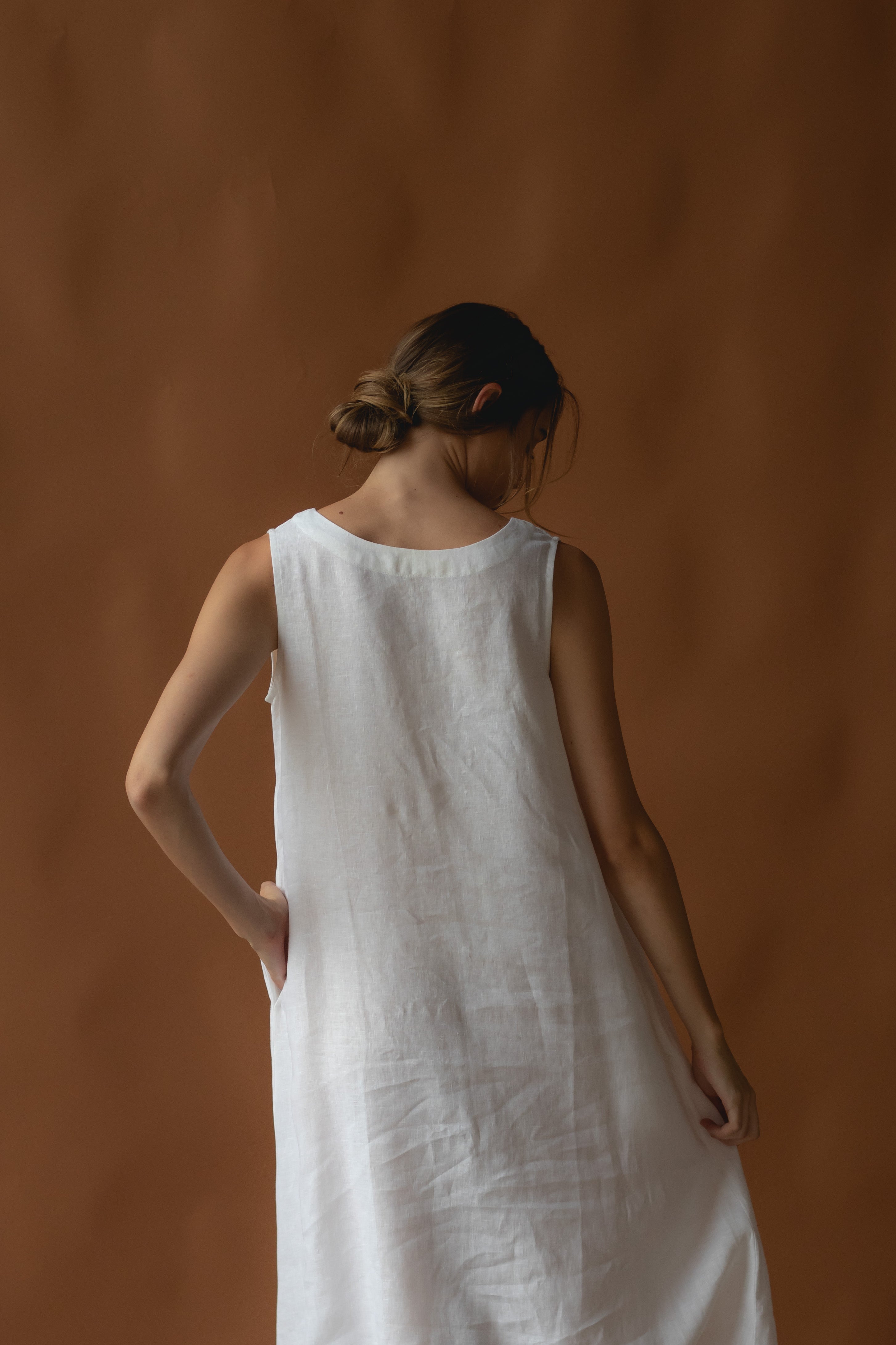 Cynthia Linen Dress Warm White