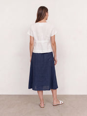 Zoe Linen Top Warm White
