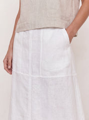 Soleil Linen Skirt Warm White