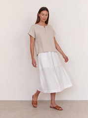 Soleil Linen Skirt Warm White