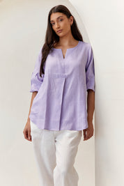 Clancy Linen Top Lilac