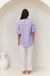Clancy Linen Top Lilac