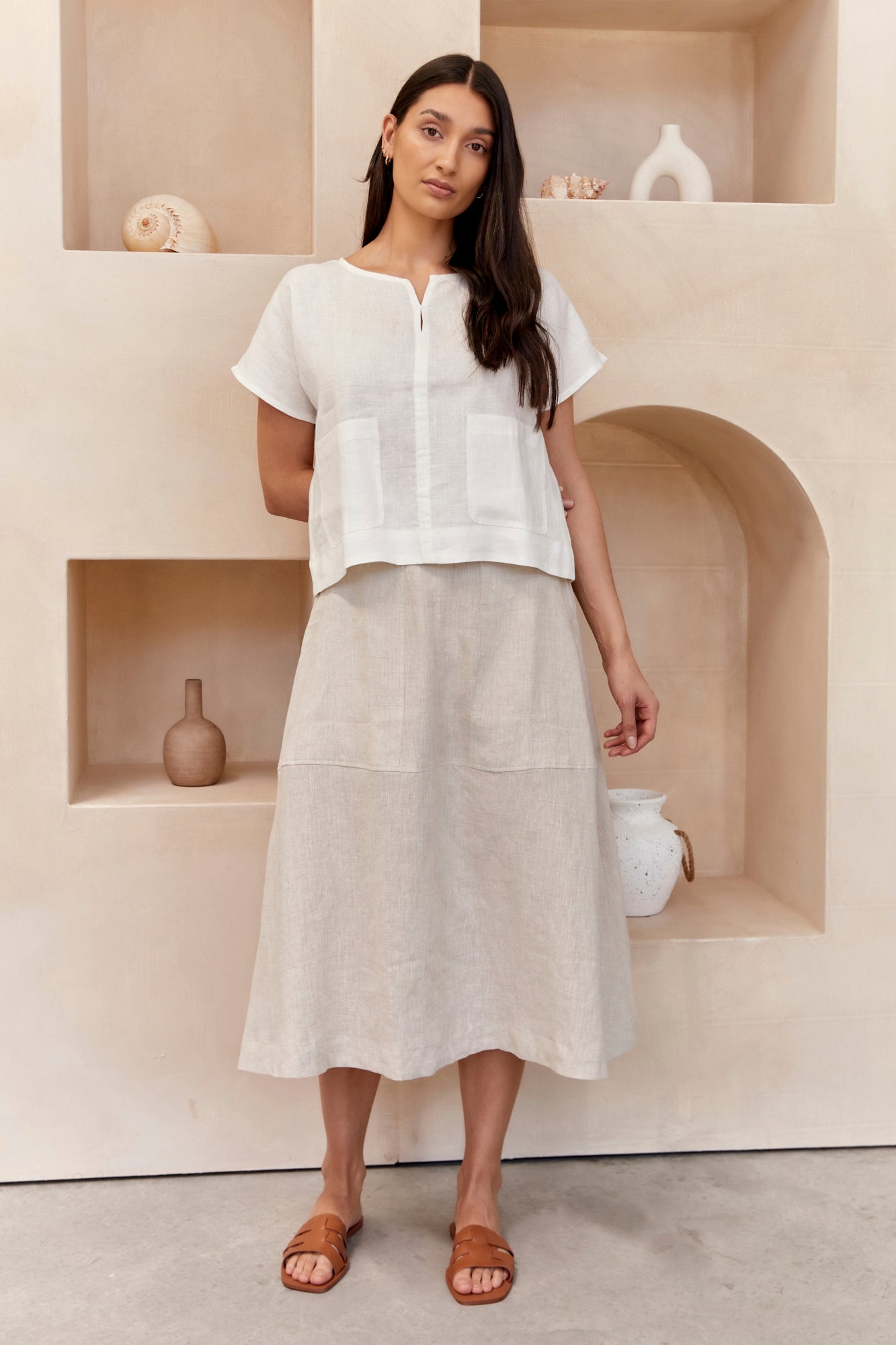 Soleil Linen Skirt Natural
