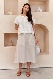 Soleil Linen Skirt Natural