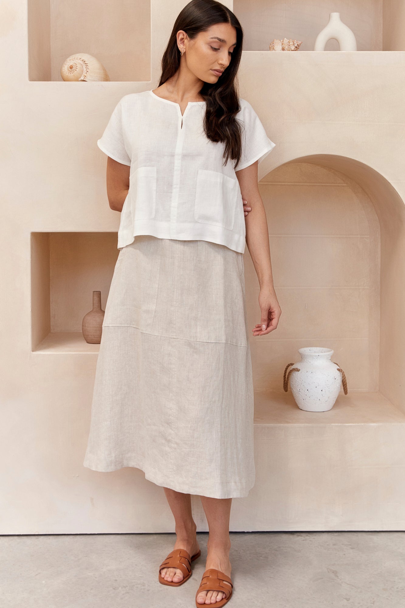 Soleil Linen Skirt Natural