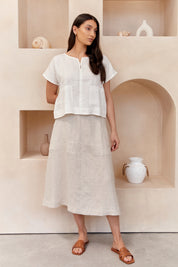 Soleil Linen Skirt Natural