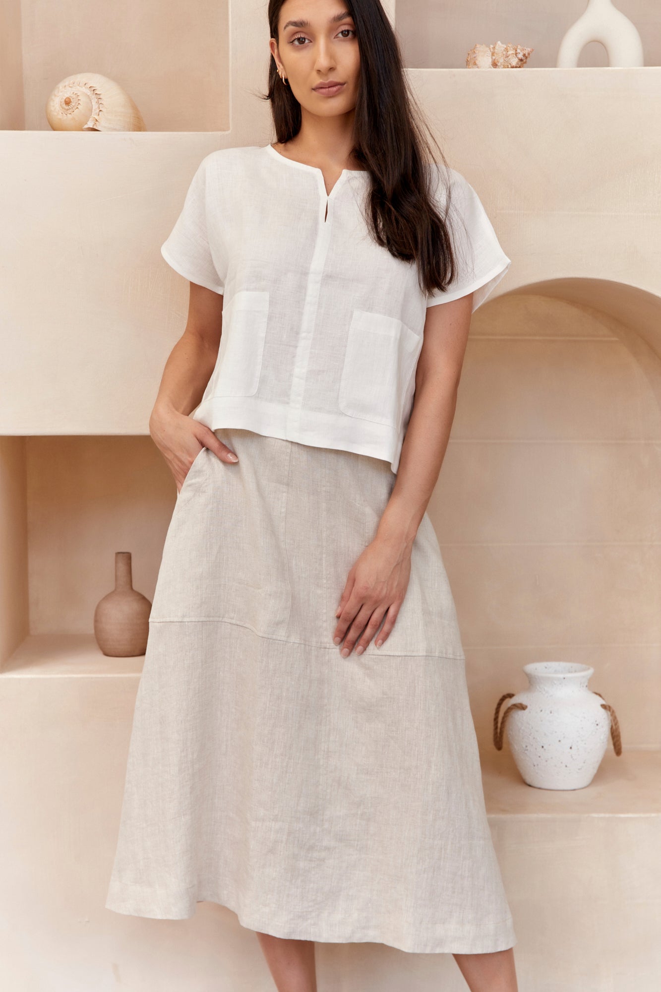 Soleil Linen Skirt Natural