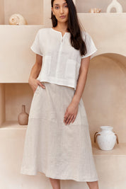 Soleil Linen Skirt Natural