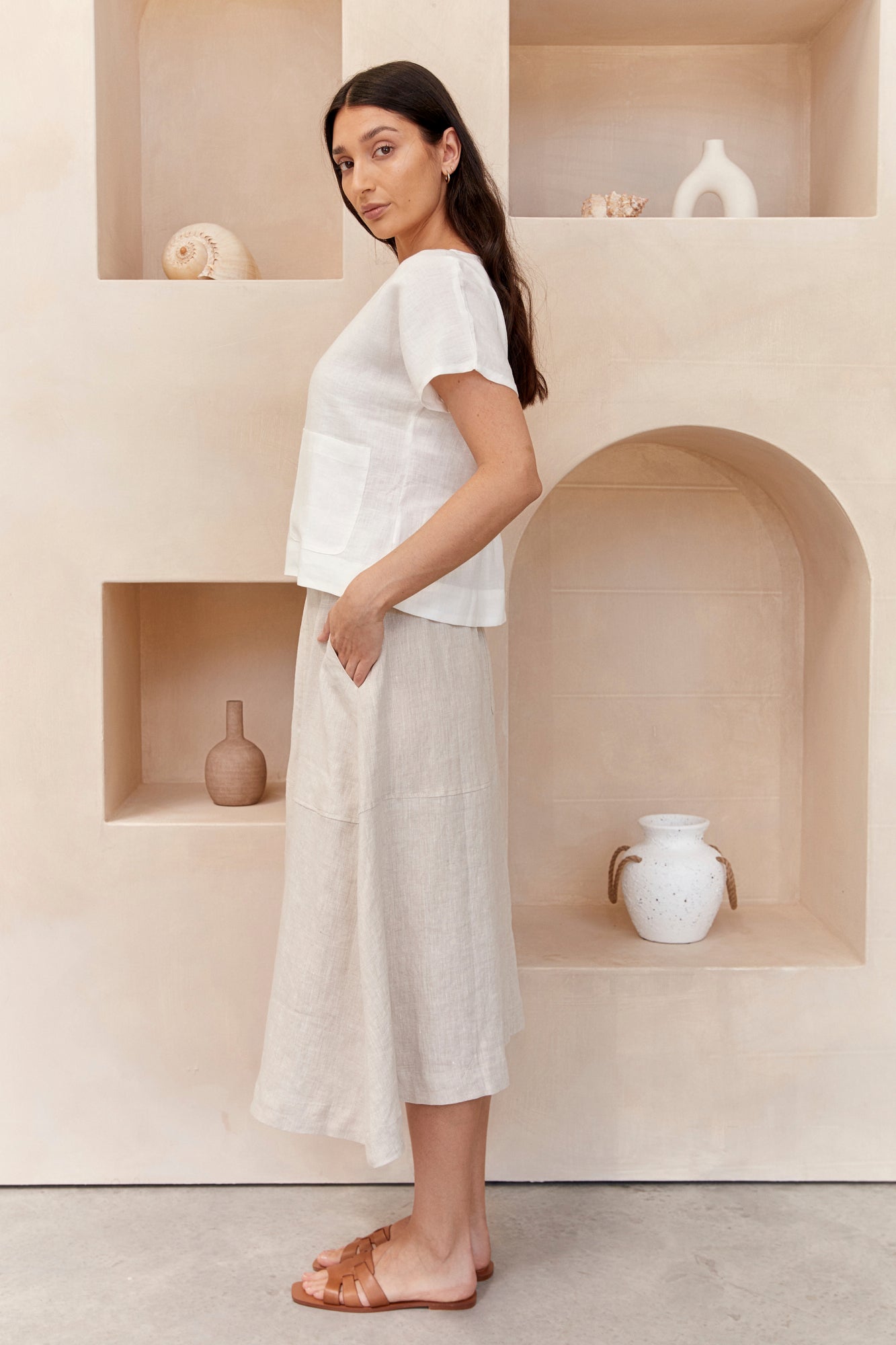 Soleil Linen Skirt Natural