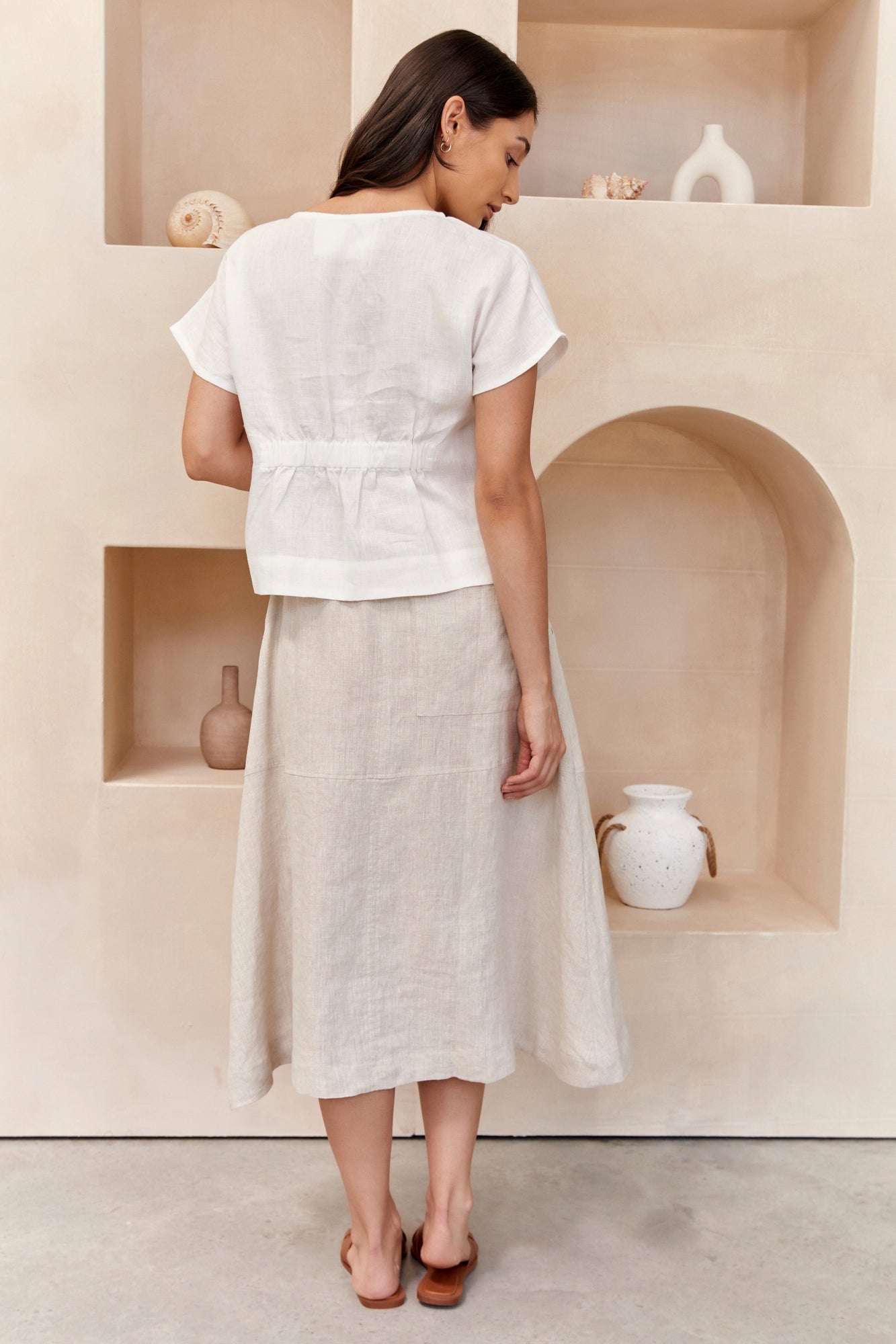 Soleil Linen Skirt Natural