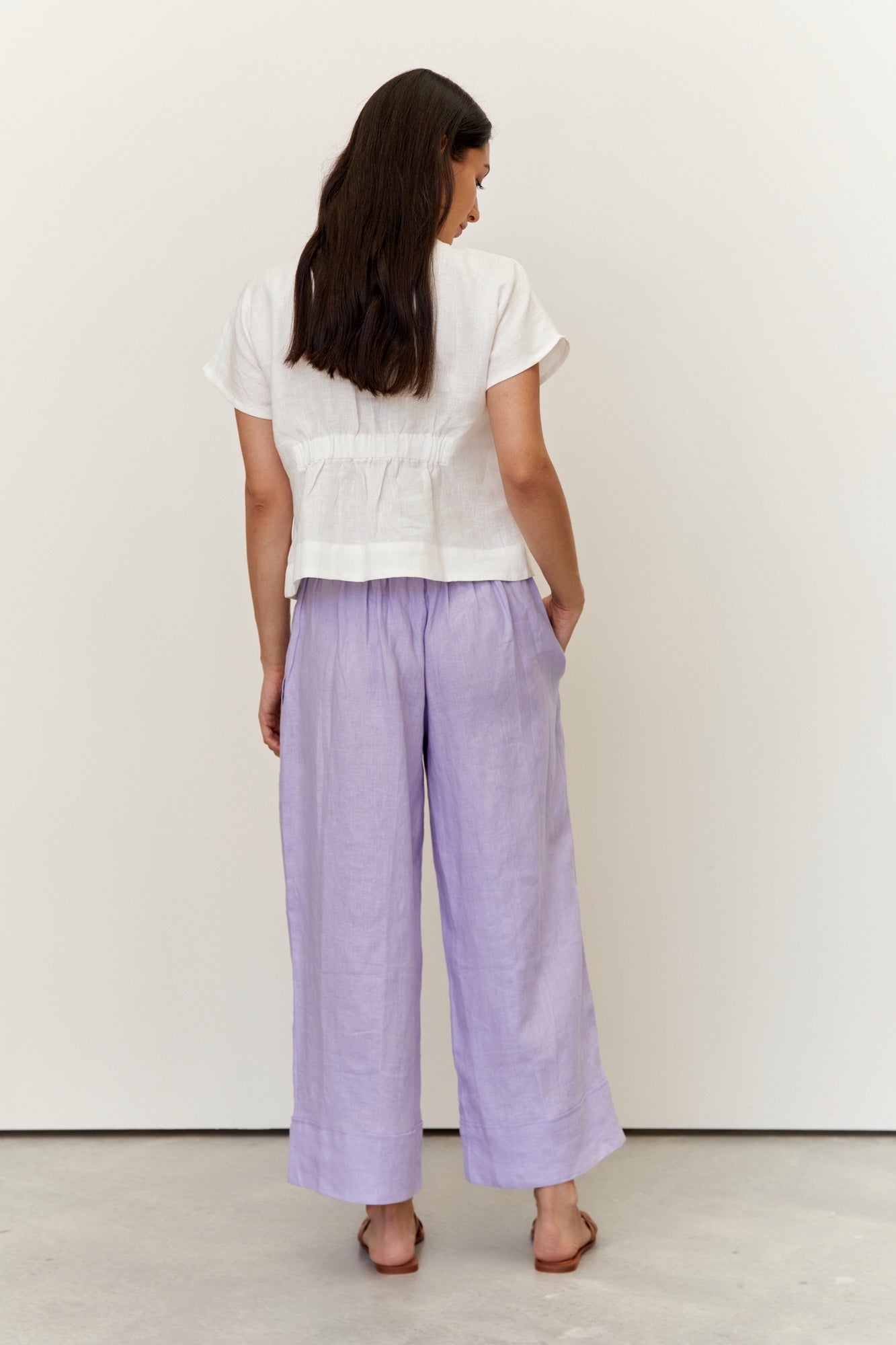 Paris Linen Pants Lilac
