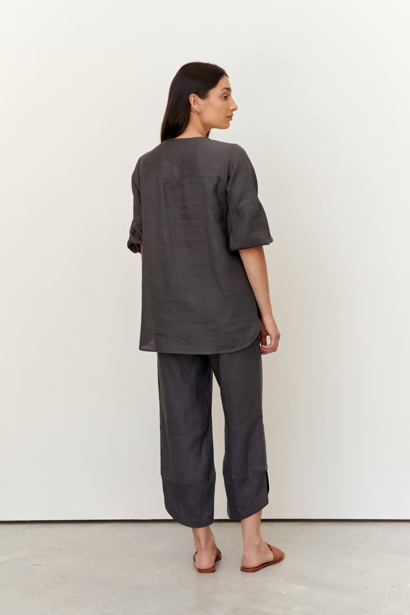 Palermo Linen Pants Charcoal