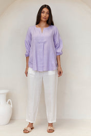 Clancy Linen Top Lilac