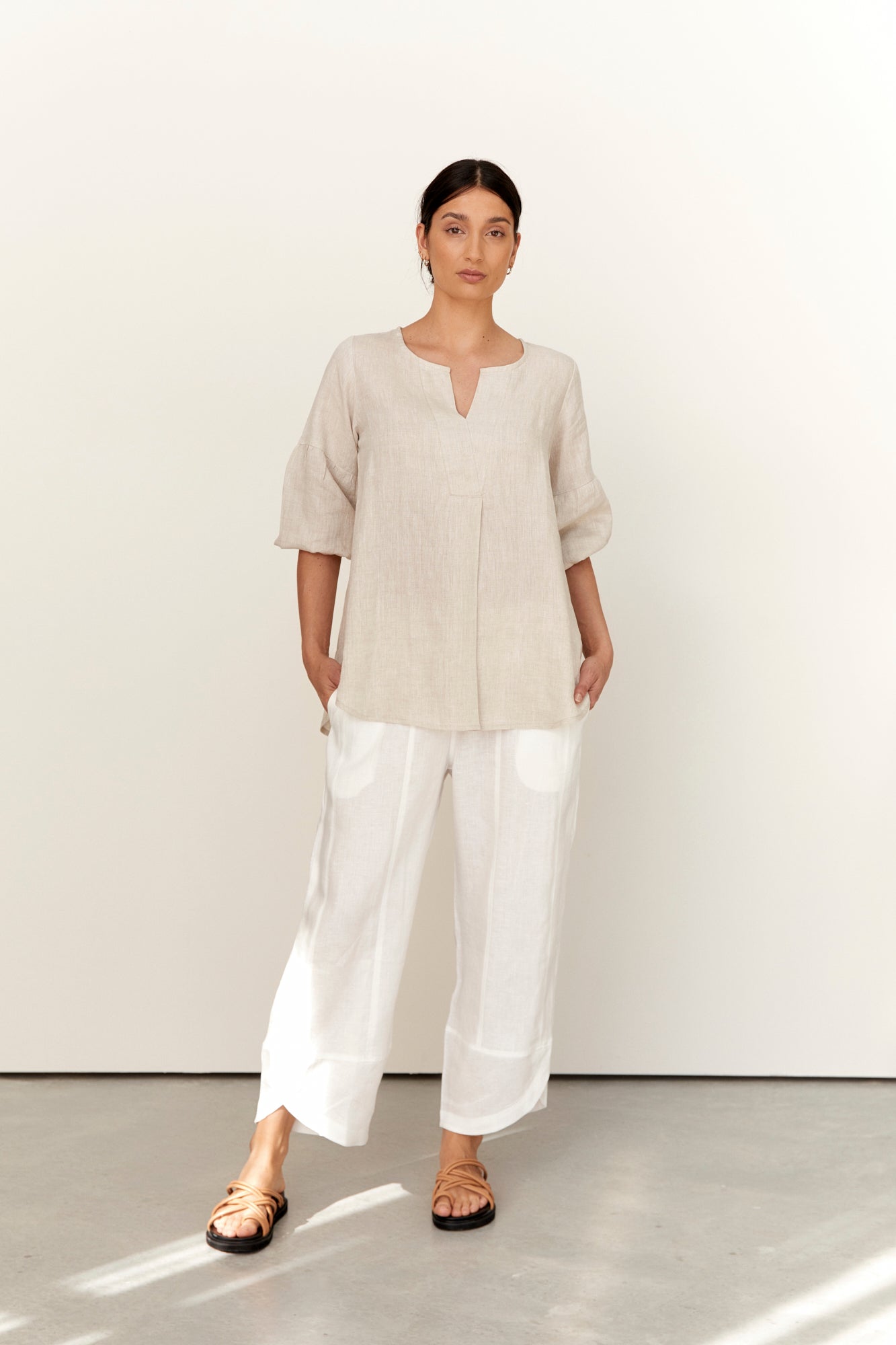 Palermo Linen Pants Warm White