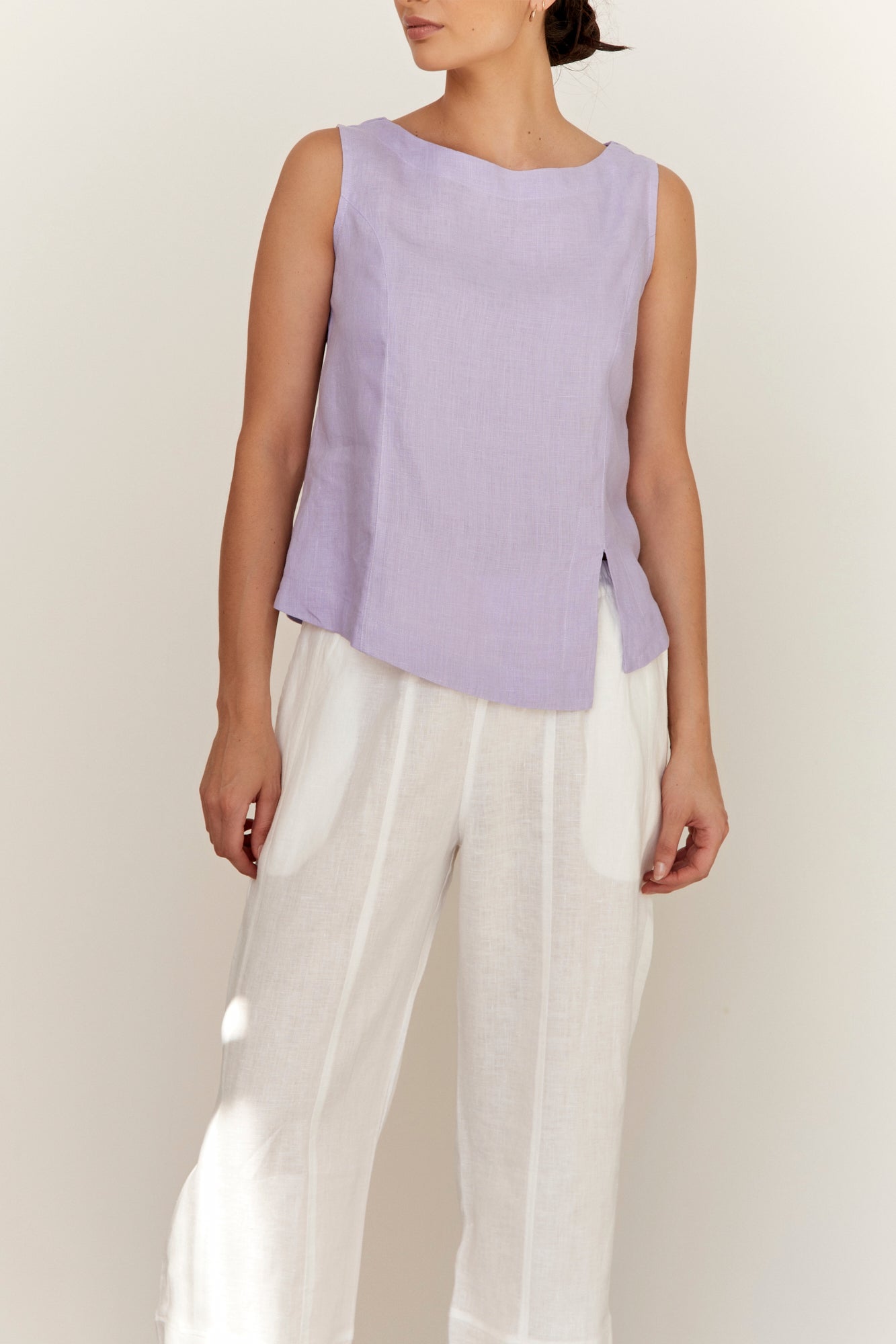 Shell Linen Top Lilac