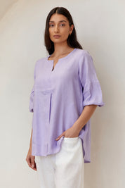 Clancy Linen Top Lilac