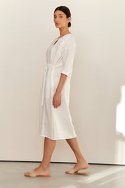 Nelle Linen Dress Warm White