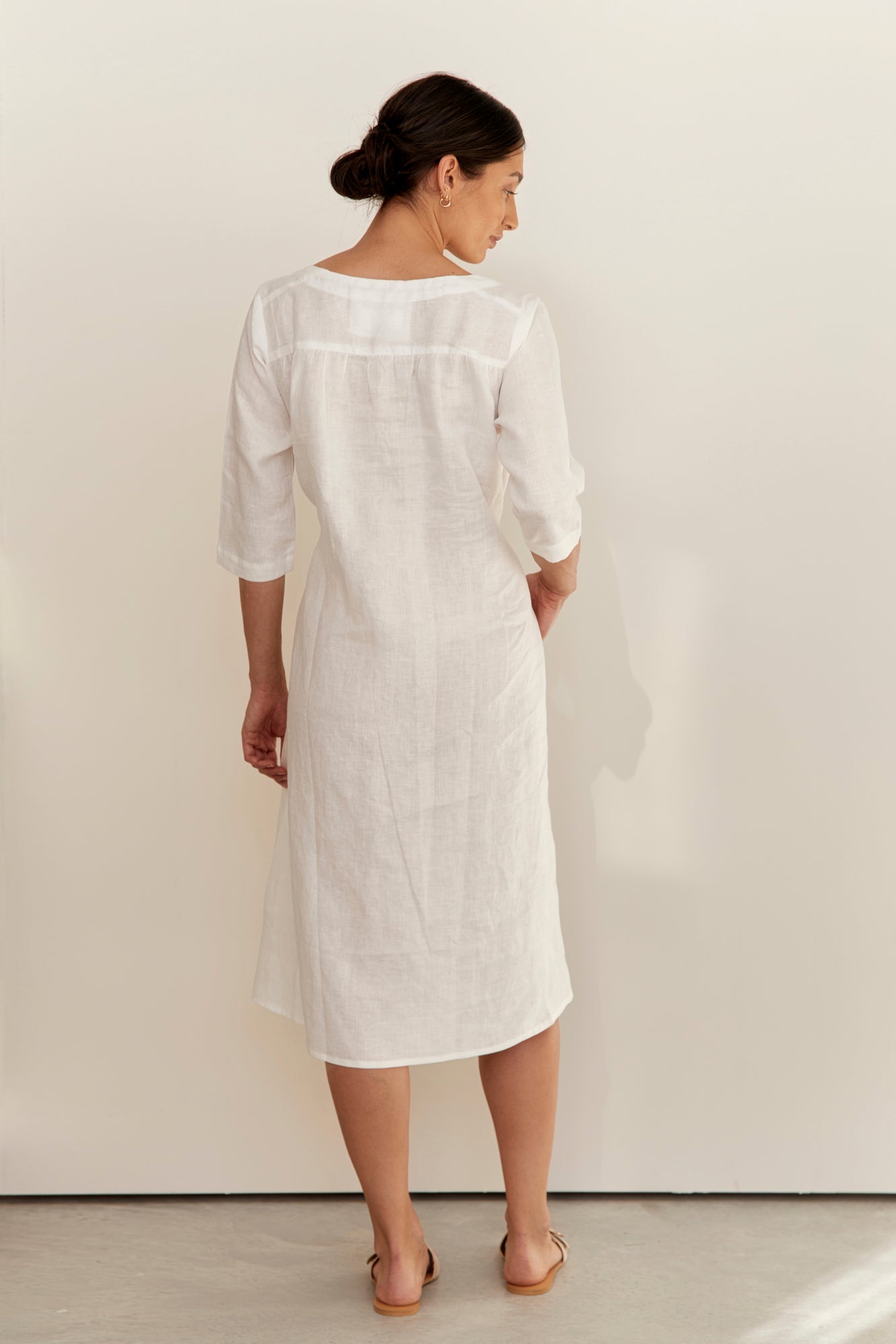 Nelle Linen Dress Warm White