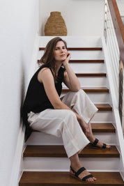 Phoebe Linen Top Black