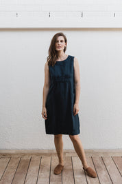 Lulu Linen Dress Navy