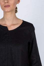 Adele Linen Top Black
