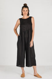 Dee Linen Jumpsuit Black