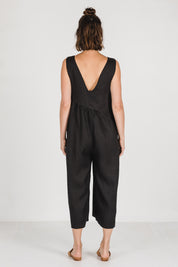 Dee Linen Jumpsuit Black