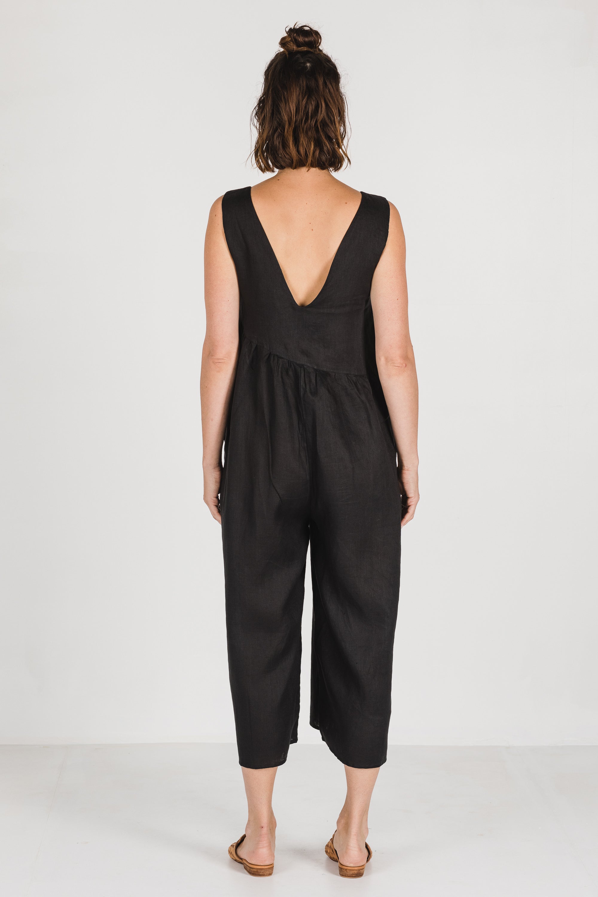 Dee Linen Jumpsuit Black