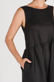 Dee Linen Jumpsuit Black