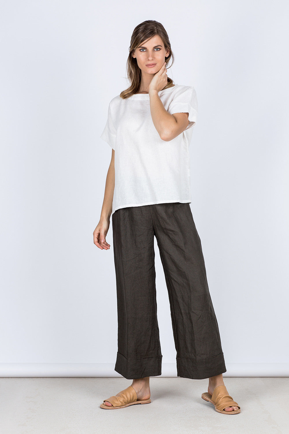 Paris Linen Pants Charcoal