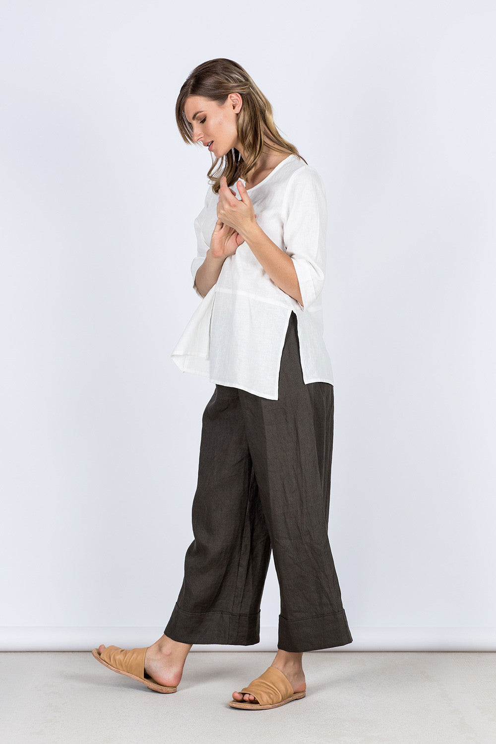 Paris Linen Pants Charcoal